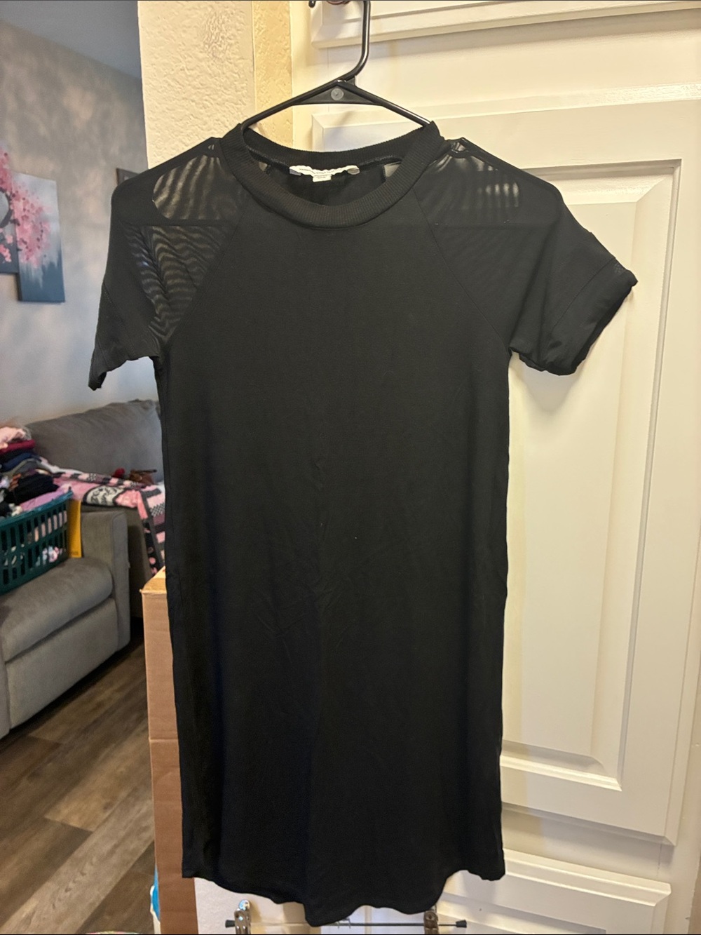 American Eagle Outfitters Black dress with mesh short sleeves